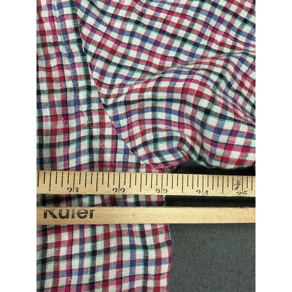 Orvis Shirt Mens Medium Multicolor Check Linen Short Sleeve Button Up Casual - Picture 5 of 7